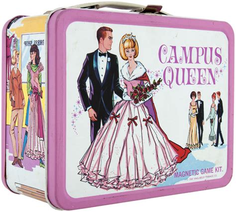 1967 campus queen metal lunch box|1967 Campus (Prom ) Queen Lunch Box and Thermos.